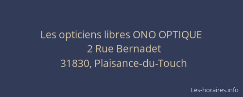 Les opticiens libres ONO OPTIQUE