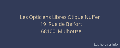 Les Opticiens Libres Otique Nuffer
