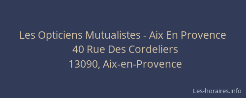 Les Opticiens Mutualistes - Aix En Provence
