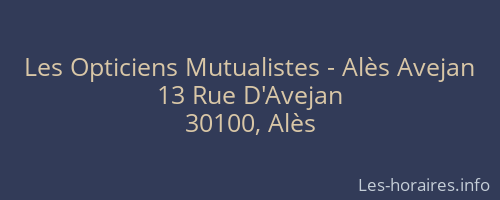 Les Opticiens Mutualistes - Alès Avejan