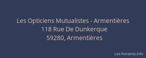 Les Opticiens Mutualistes - Armentières