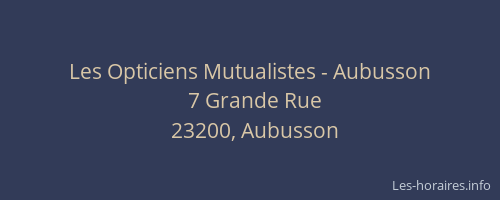 Les Opticiens Mutualistes - Aubusson