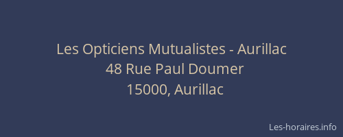Les Opticiens Mutualistes - Aurillac