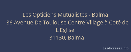 Les Opticiens Mutualistes - Balma