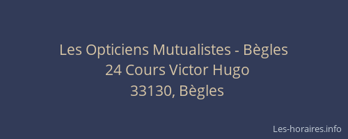 Les Opticiens Mutualistes - Bègles