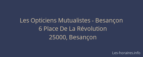 Les Opticiens Mutualistes - Besançon