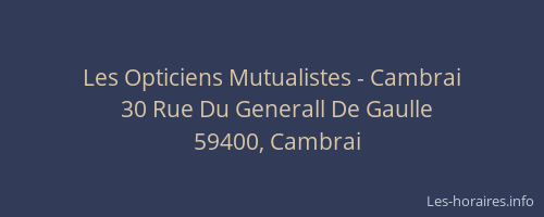 Les Opticiens Mutualistes - Cambrai