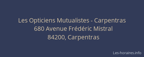 Les Opticiens Mutualistes - Carpentras