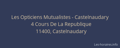 Les Opticiens Mutualistes - Castelnaudary