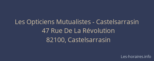 Les Opticiens Mutualistes - Castelsarrasin