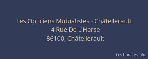 Les Opticiens Mutualistes - Châtellerault