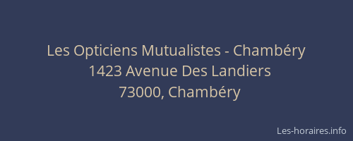 Les Opticiens Mutualistes - Chambéry