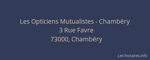Les Opticiens Mutualistes - Chambéry