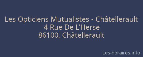 Les Opticiens Mutualistes - Châtellerault