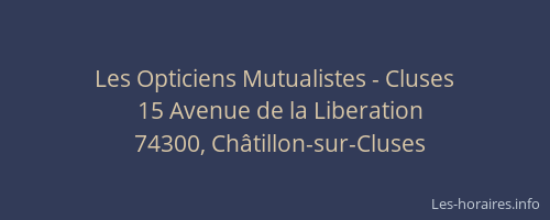 Les Opticiens Mutualistes - Cluses
