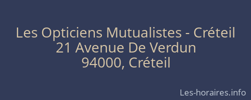 Les Opticiens Mutualistes - Créteil