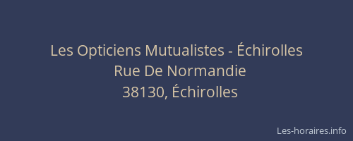 Les Opticiens Mutualistes - &Eacute;chirolles
