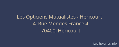 Les Opticiens Mutualistes - H&eacute;ricourt