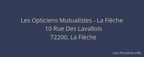 Les Opticiens Mutualistes - La Fl&egrave;che