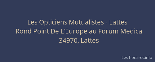 Les Opticiens Mutualistes - Lattes