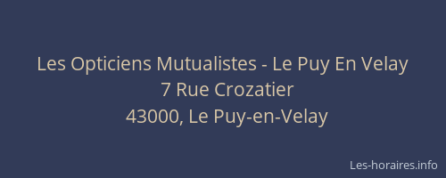 Les Opticiens Mutualistes - Le Puy En Velay
