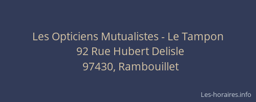 Les Opticiens Mutualistes - Le Tampon