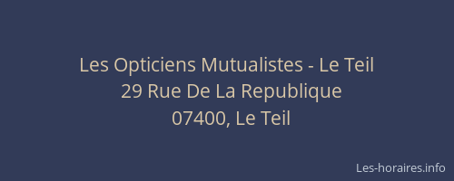 Les Opticiens Mutualistes - Le Teil