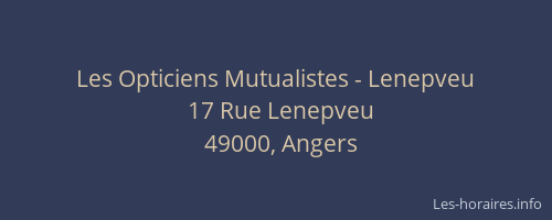 Les Opticiens Mutualistes - Lenepveu