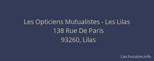 Les Opticiens Mutualistes - Les Lilas