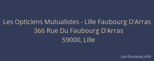 Les Opticiens Mutualistes - Lille Faubourg D'Arras