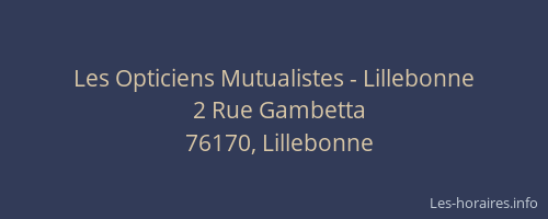 Les Opticiens Mutualistes - Lillebonne