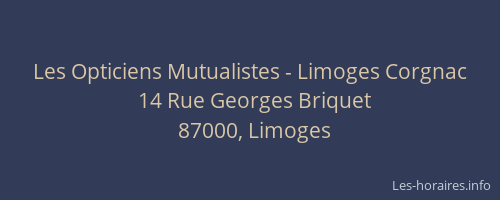 Les Opticiens Mutualistes - Limoges Corgnac