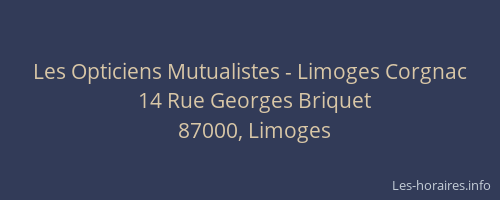 Les Opticiens Mutualistes - Limoges Corgnac