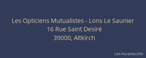 Les Opticiens Mutualistes - Lons Le Saunier