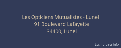 Les Opticiens Mutualistes - Lunel