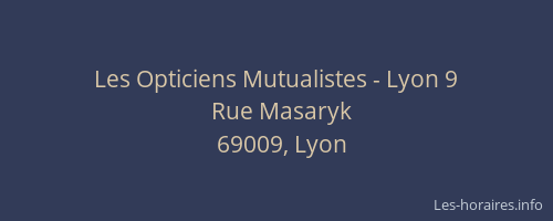 Les Opticiens Mutualistes - Lyon 9
