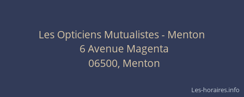 Les Opticiens Mutualistes - Menton