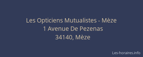 Les Opticiens Mutualistes - Mèze