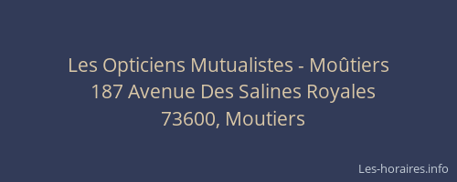 Les Opticiens Mutualistes - Moûtiers
