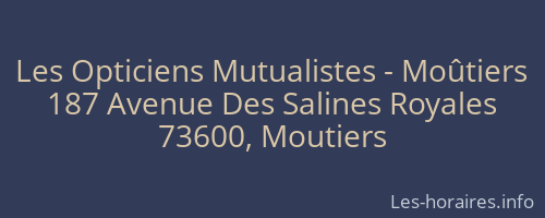 Les Opticiens Mutualistes - Moûtiers