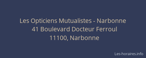 Les Opticiens Mutualistes - Narbonne