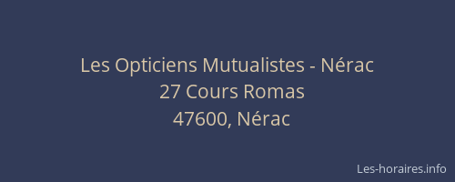 Les Opticiens Mutualistes - N&eacute;rac