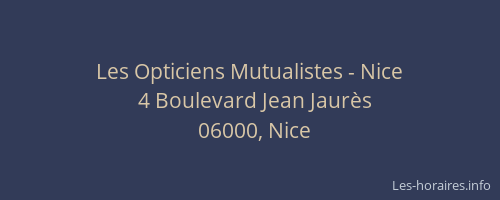 Les Opticiens Mutualistes - Nice
