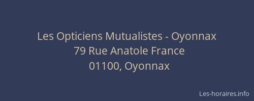 Les Opticiens Mutualistes - Oyonnax