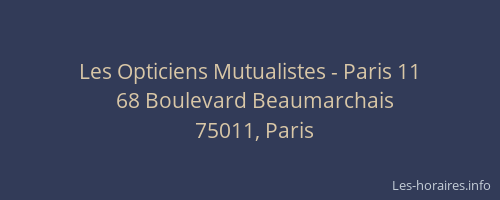 Les Opticiens Mutualistes - Paris 11