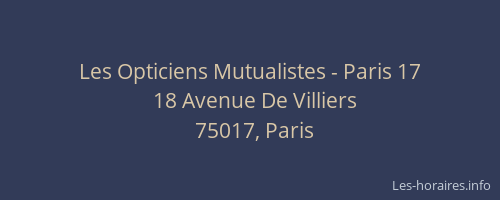 Les Opticiens Mutualistes - Paris 17