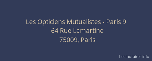 Les Opticiens Mutualistes - Paris 9
