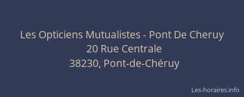 Les Opticiens Mutualistes - Pont De Cheruy
