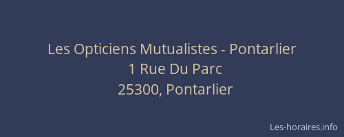 Les Opticiens Mutualistes - Pontarlier