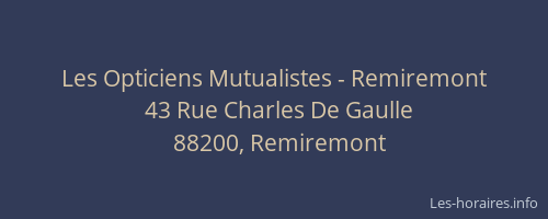 Les Opticiens Mutualistes - Remiremont
